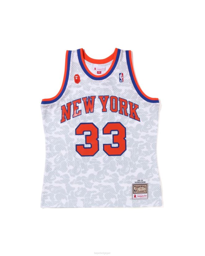 débardeur new york knicks x mn A Bathing Ape Hommes ZHX6N4375 blanc