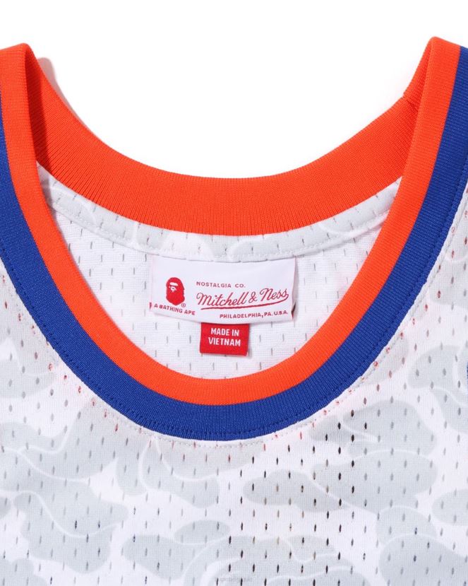 débardeur new york knicks x mn A Bathing Ape Hommes ZHX6N4375 blanc