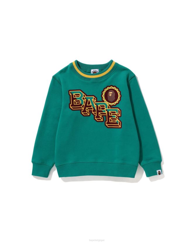 emblème de la tête A Bathing Ape enfants ZHX6N41570 vert paon
