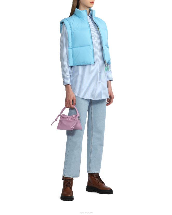 gilet court matelassé A Bathing Ape femmes ZHX6N4794 bleu