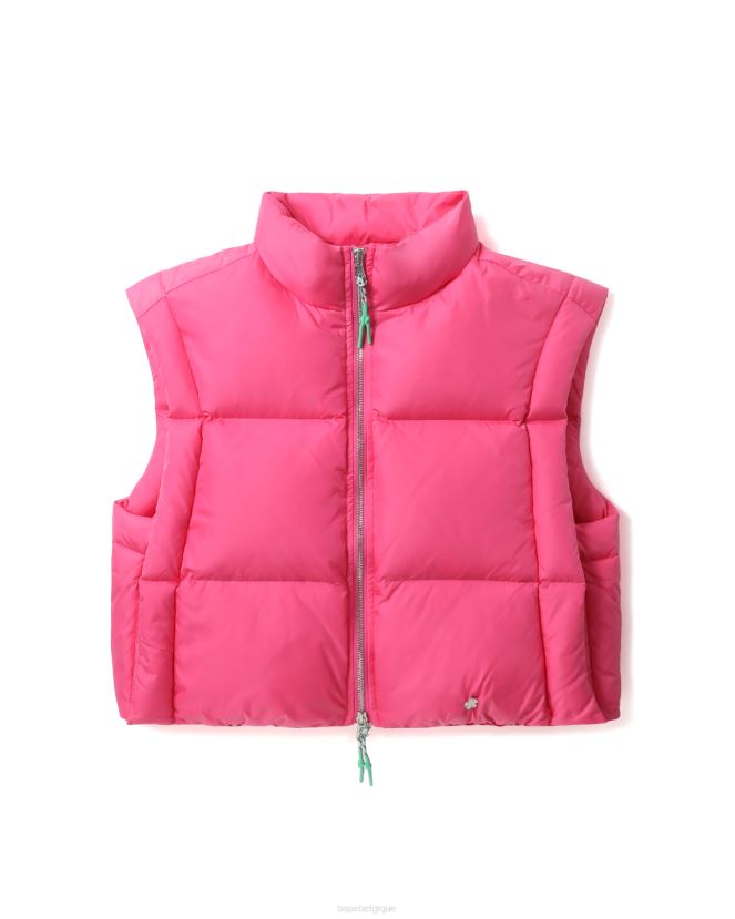 gilet court matelassé A Bathing Ape femmes ZHX6N4795 rose