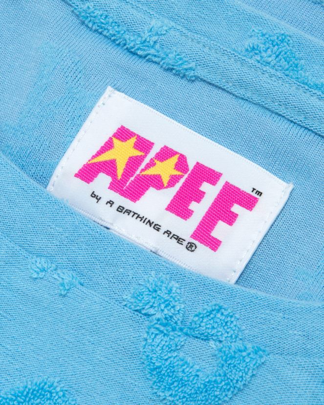 gilet à motif court A Bathing Ape femmes ZHX6N4931 bleu clair