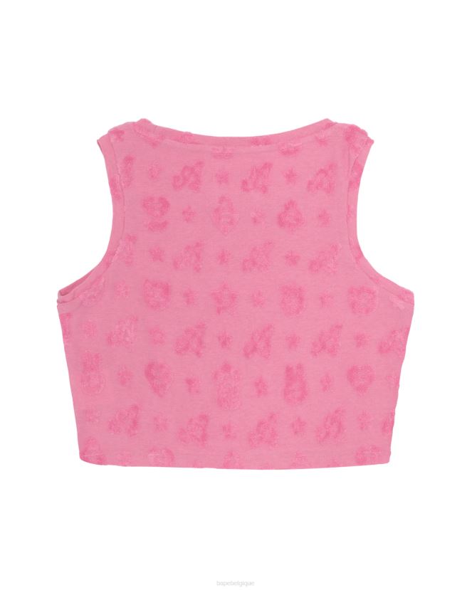gilet à motif court A Bathing Ape femmes ZHX6N4932 rose