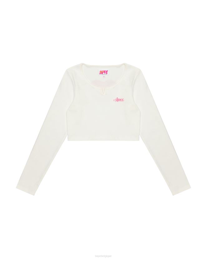 haut court à coupe slim A Bathing Ape femmes ZHX6N41035 blanc