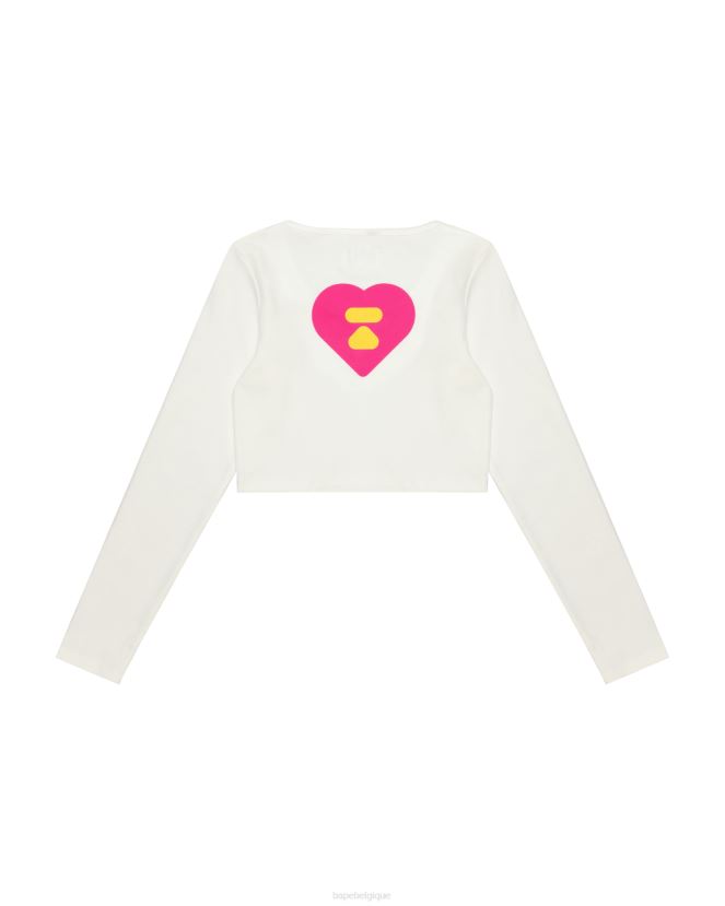 haut court à coupe slim A Bathing Ape femmes ZHX6N41035 blanc