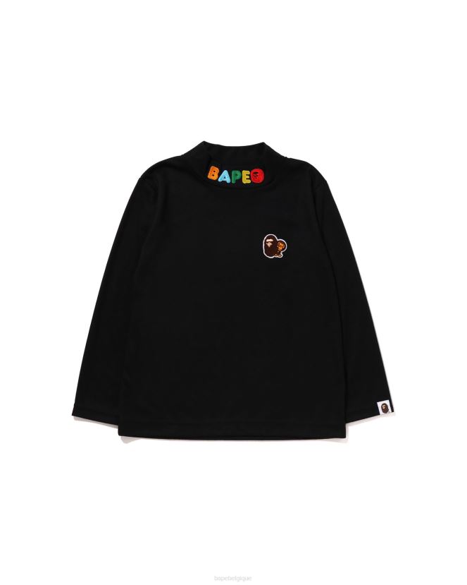 head  milo t-shirt à col montant à un point A Bathing Ape enfants ZHX6N41492 noir