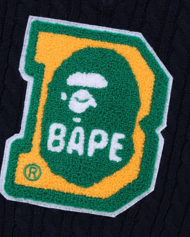 head b patch torsadé gilet jr A Bathing Ape enfants ZHX6N41437 bleu marine