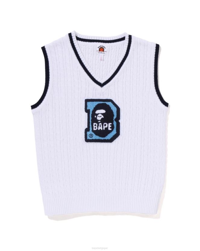 head b patch torsadé gilet jr A Bathing Ape enfants ZHX6N41438 blanc