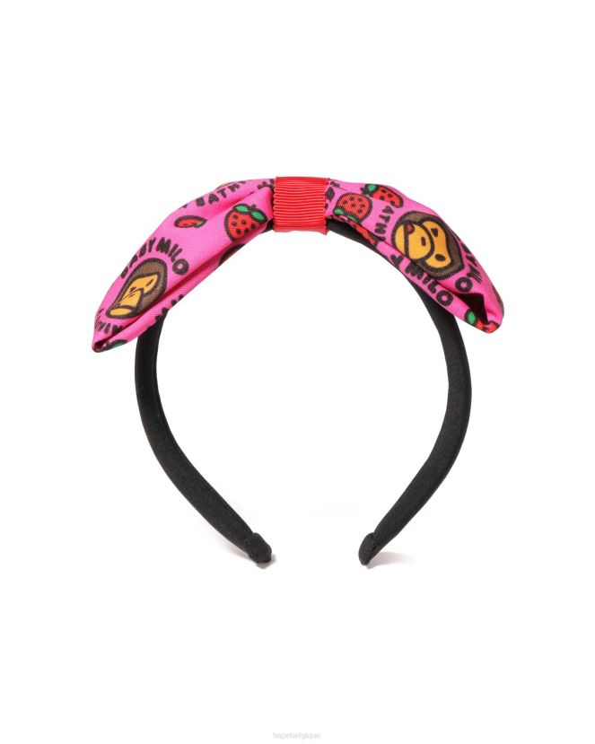 serre-tête ruban fraise bébé milo A Bathing Ape enfants ZHX6N41709 rose carmin