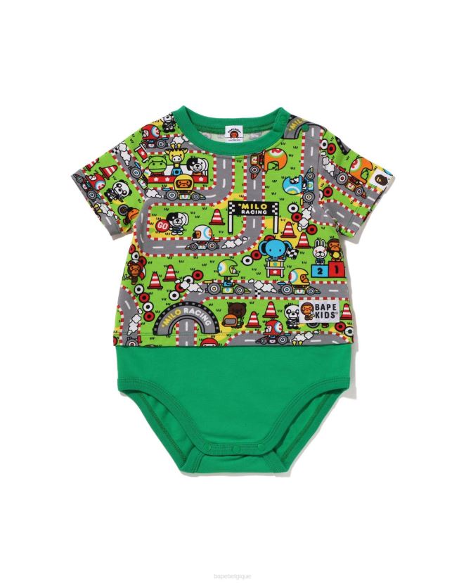 body de course bébé milo A Bathing Ape enfants ZHX6N41611 émeraude