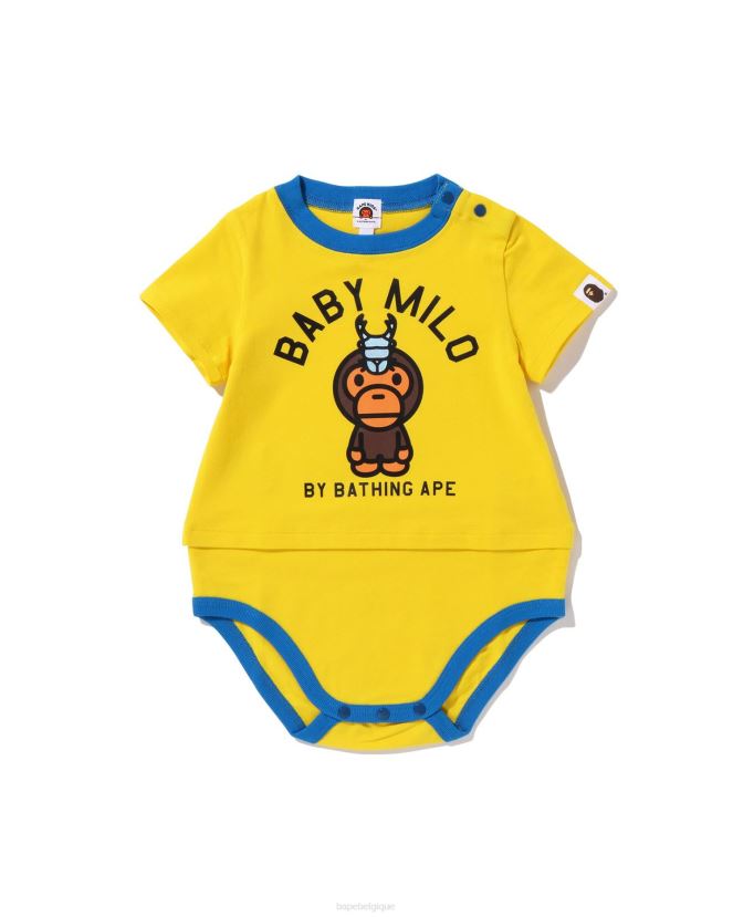 body à superpositions bébé milo lucane A Bathing Ape enfants ZHX6N41616 jaune