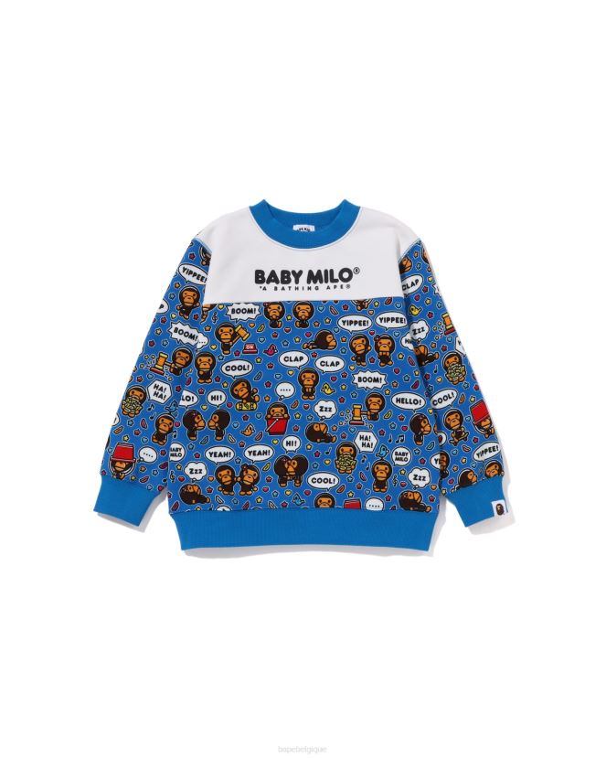 bébé milo sweat à capuche A Bathing Ape enfants ZHX6N41528 bleu