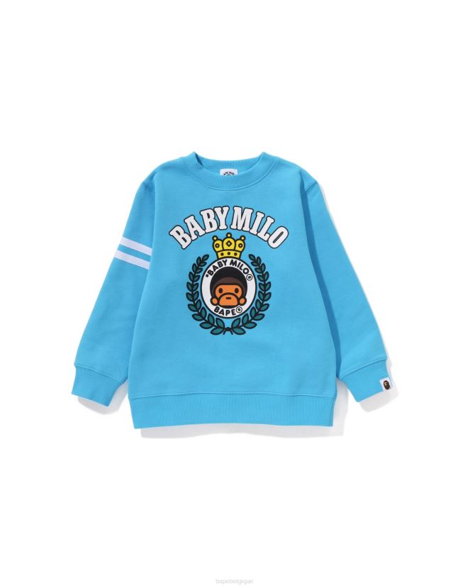 col ras du cou à emblème baby milo A Bathing Ape enfants ZHX6N41342 bleu