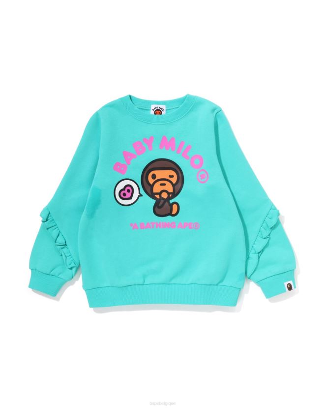 col ras du cou à volants et cœur baby milo A Bathing Ape enfants ZHX6N41495 menthe