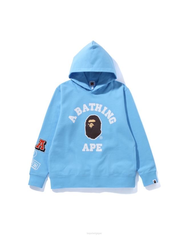 pull à capuche multi-polices jr A Bathing Ape enfants ZHX6N41694 bleu