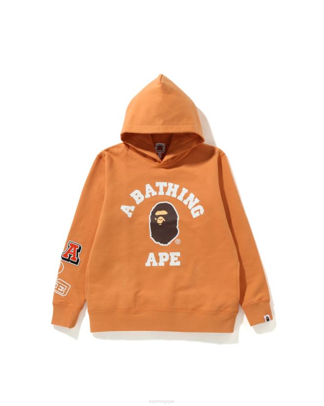pull à capuche multi-polices jr A Bathing Ape enfants ZHX6N41695 orange