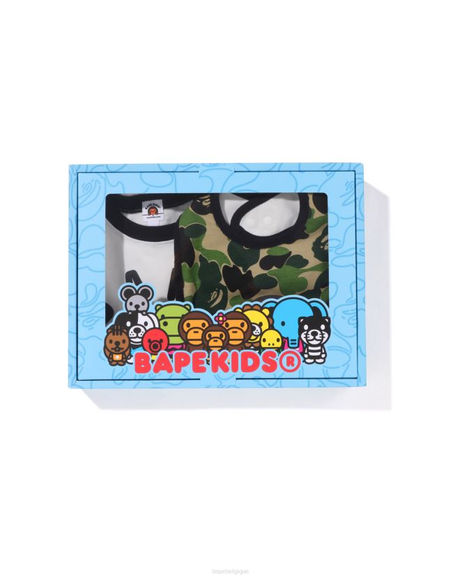 coffret cadeau abc camo baby milo A Bathing Ape enfants ZHX6N41279 armée verte