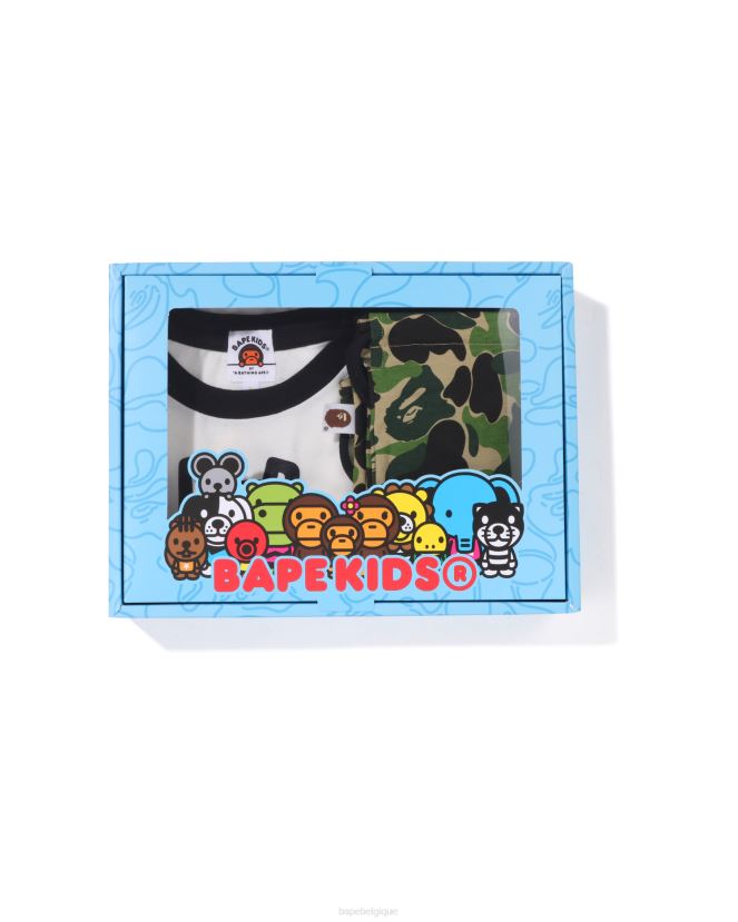coffret cadeau abc camo baby milo A Bathing Ape enfants ZHX6N41296 armée verte