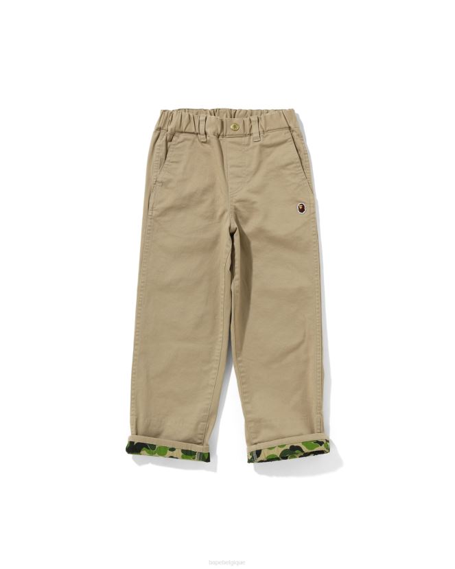 abc pantalon camouflage à revers A Bathing Ape enfants ZHX6N41671 beige