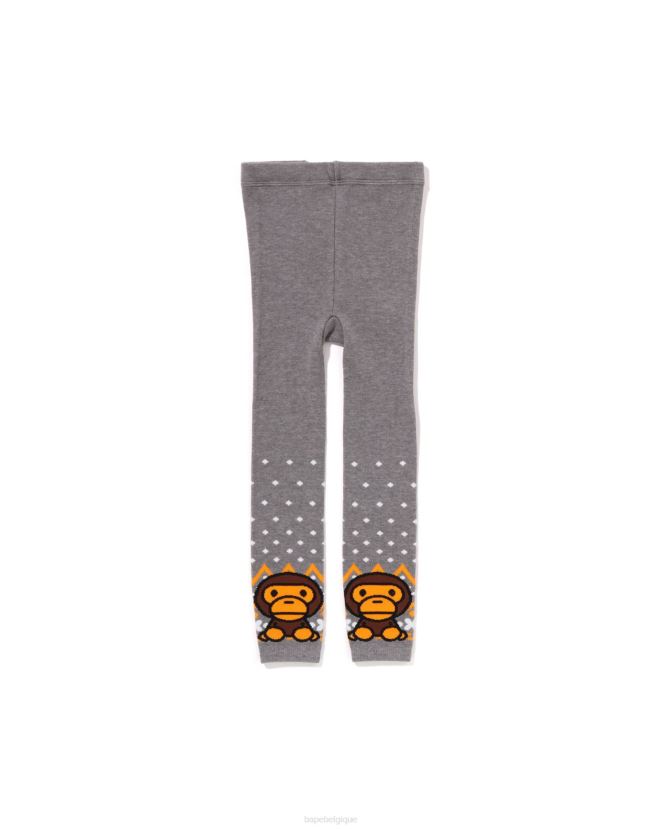 legging nordique bébé milo A Bathing Ape enfants ZHX6N41467 gris