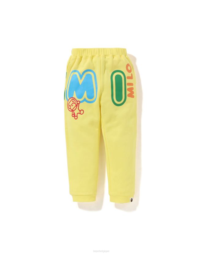 pantalon de survêtement bébé milo police A Bathing Ape enfants ZHX6N41356 jaune