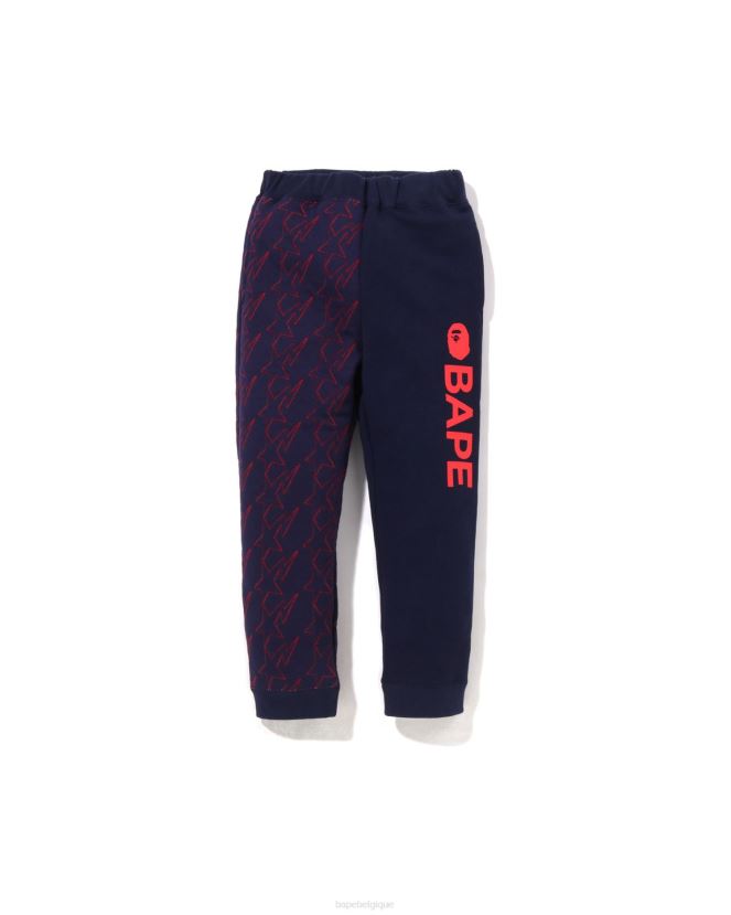 pantalon de survêtement matelassé sta A Bathing Ape enfants ZHX6N41543 bleu