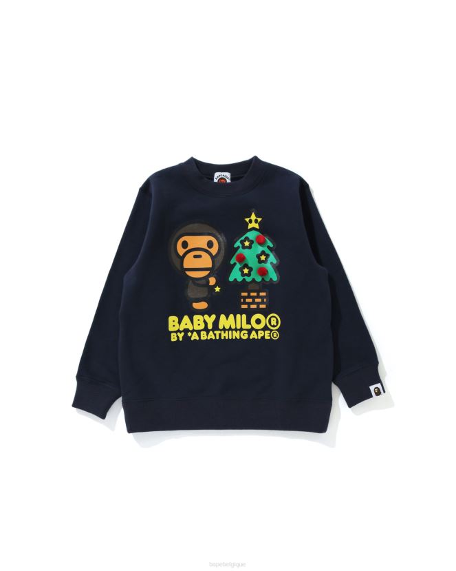 bébé milo lueur dans le t-shirt sombre A Bathing Ape enfants ZHX6N41771 noir