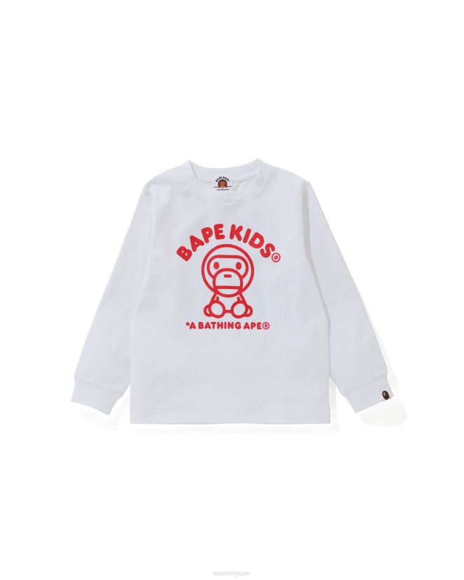 t-shirt bébé milo A Bathing Ape enfants ZHX6N41739 blanc