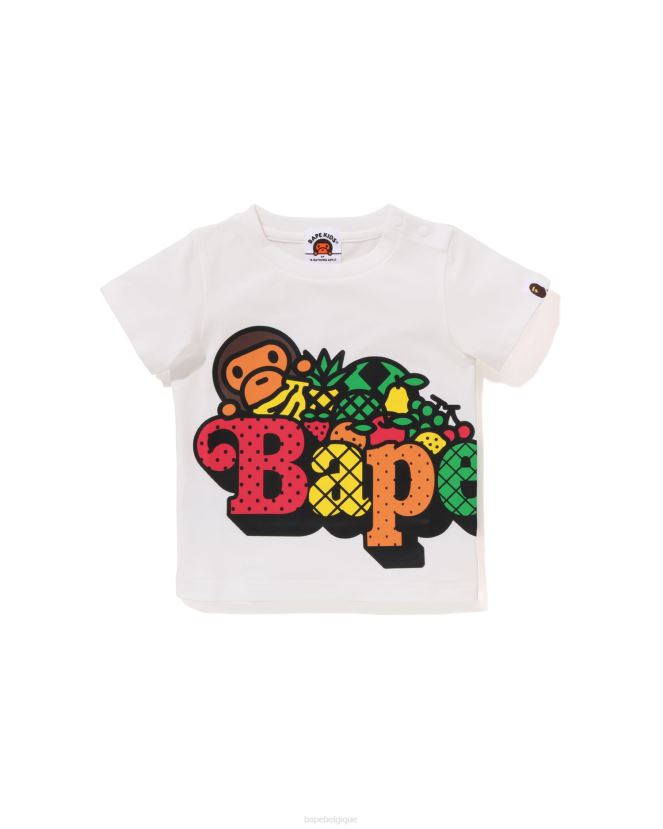 t-shirt bébé milo aux fruits A Bathing Ape enfants ZHX6N41325 blanc
