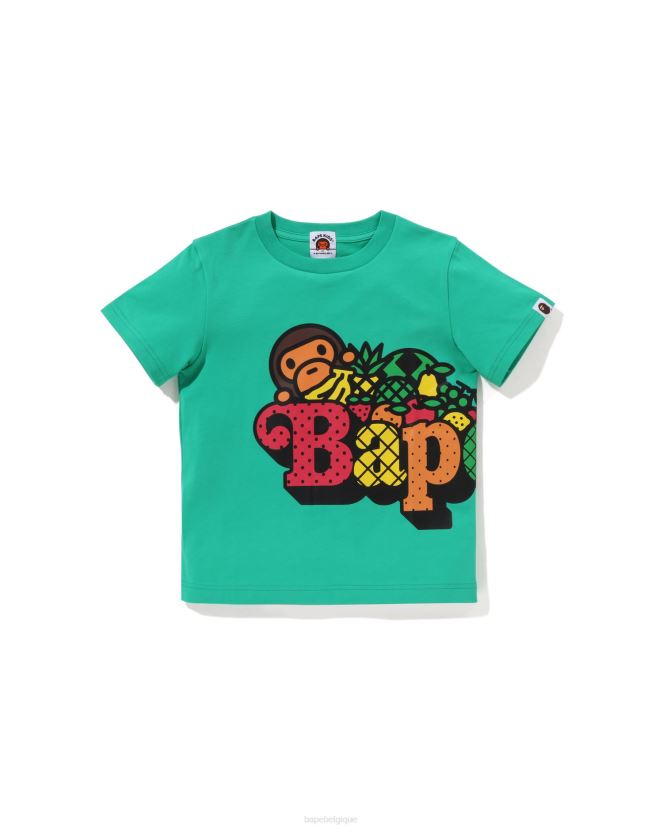 t-shirt bébé milo aux fruits A Bathing Ape enfants ZHX6N41338 vert clair