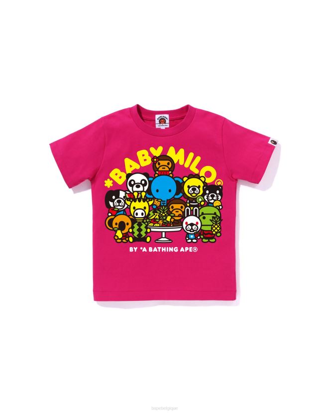 t-shirt bébé milo aux fruits mélangés # 2 A Bathing Ape enfants ZHX6N41456 rose