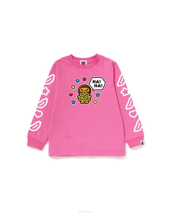 t-shirt ballon discours bébé milo # 1 A Bathing Ape enfants ZHX6N41479 rose