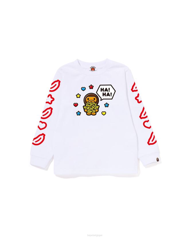 t-shirt ballon discours bébé milo # 1 A Bathing Ape enfants ZHX6N41481 blanc