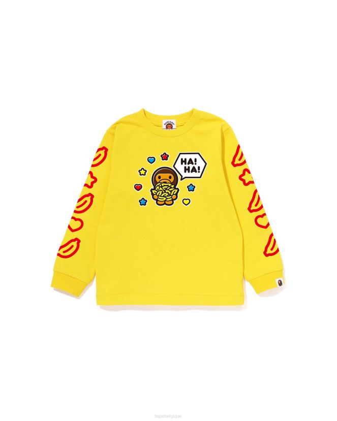 t-shirt ballon discours bébé milo # 1 A Bathing Ape enfants ZHX6N41482 jaune