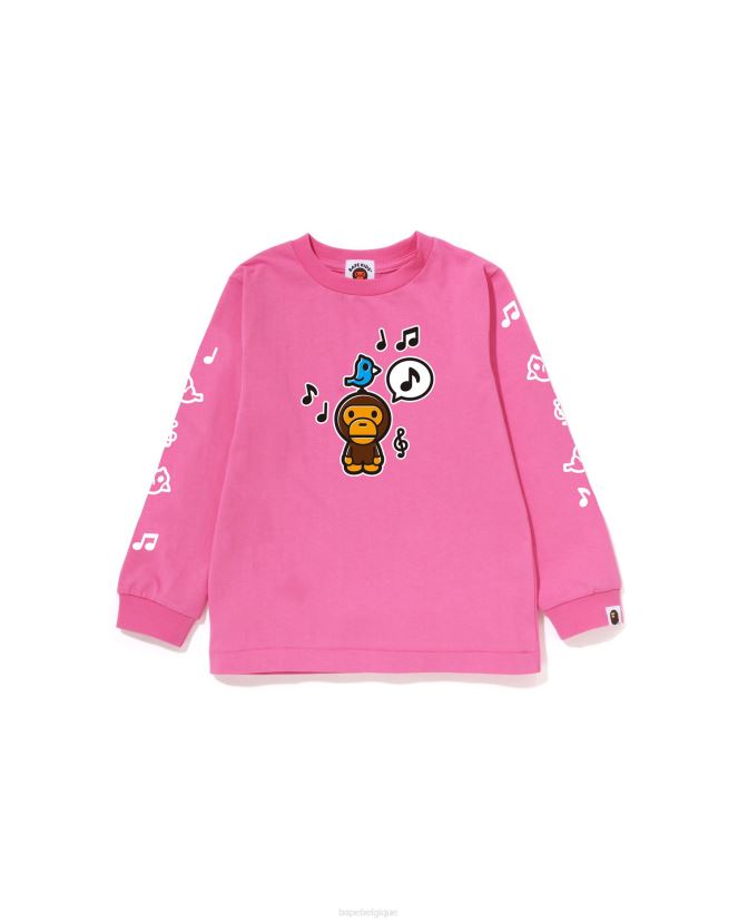 t-shirt ballon discours bébé milo # 2 A Bathing Ape enfants ZHX6N41485 rose