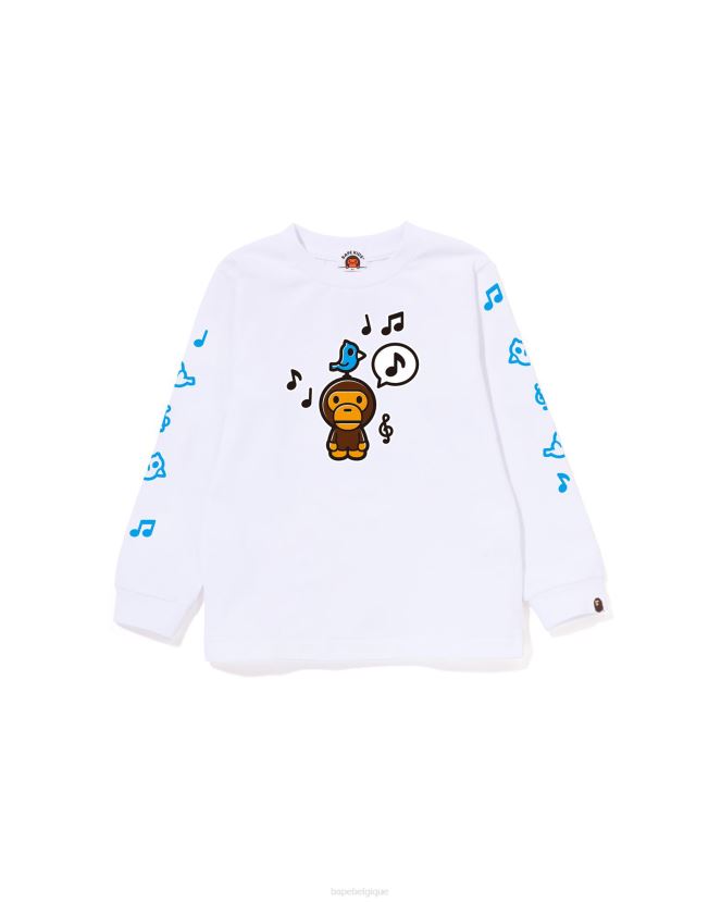 t-shirt ballon discours bébé milo # 2 A Bathing Ape enfants ZHX6N41487 blanc