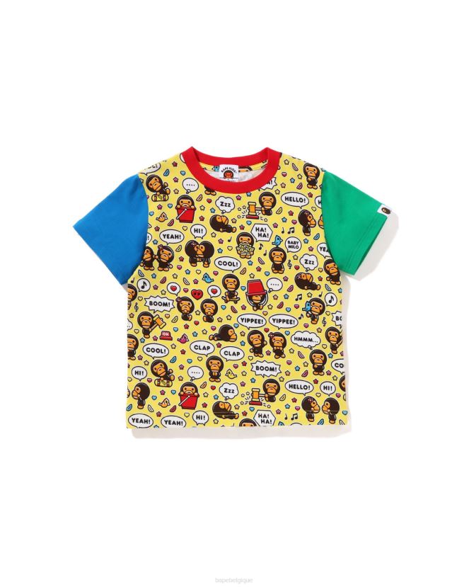 t-shirt ballon discours bébé milo A Bathing Ape enfants ZHX6N41592 jaune