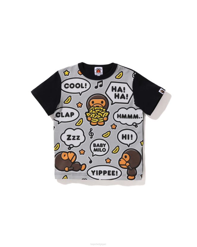 t-shirt ballon gros bébé milo A Bathing Ape enfants ZHX6N41584 noir