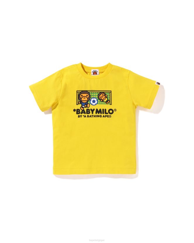 t-shirt de football bébé milo A Bathing Ape enfants ZHX6N41559 jaune