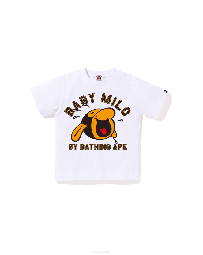 t-shirt milo classique pour bébé A Bathing Ape enfants ZHX6N41351 blanc