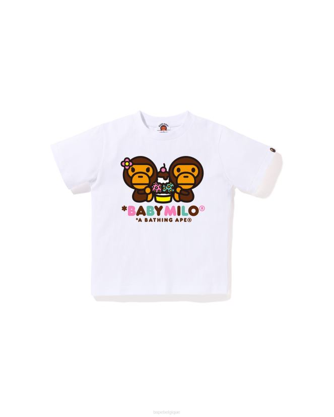 t-shirt milo et lisa aux fruits mélangés pour bébé milo A Bathing Ape enfants ZHX6N41383 blanc