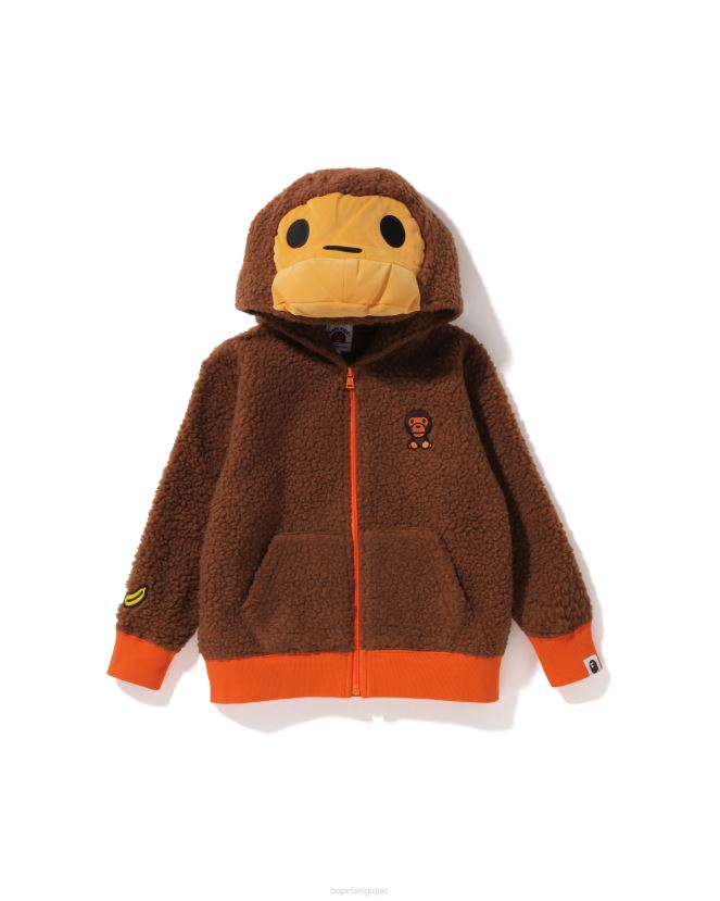 veste en peluche bébé milo boa A Bathing Ape enfants ZHX6N41778 brun