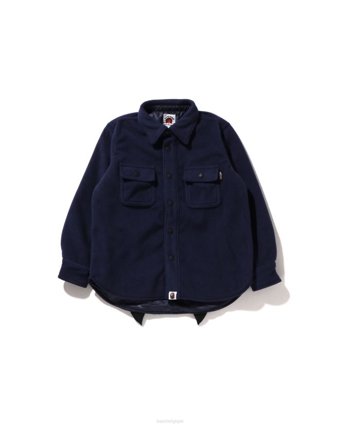 veste à patch requin A Bathing Ape enfants ZHX6N41642 bleu