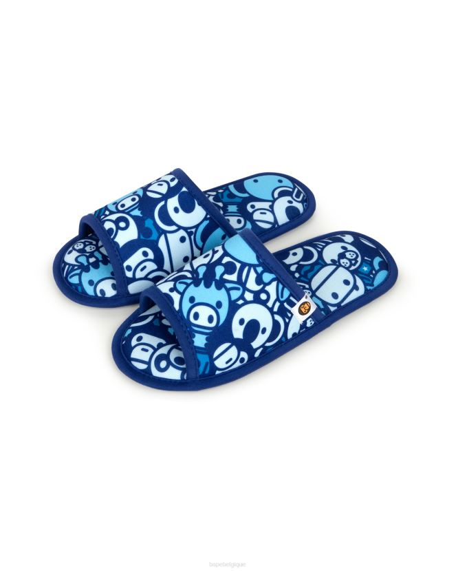 pantoufles bébé milo A Bathing Ape femmes ZHX6N41218 bleu