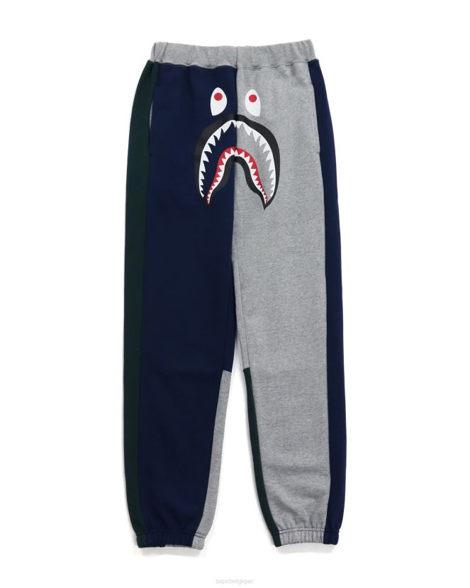 pantalon de survêtement de requin fou A Bathing Ape femmes ZHX6N41048 gris