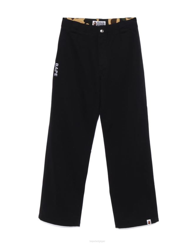 pantalon de travail chino A Bathing Ape femmes ZHX6N4884 noir