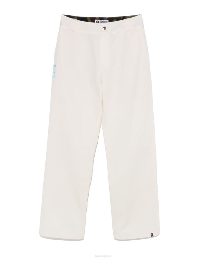 pantalon de travail chino A Bathing Ape femmes ZHX6N4885 blanc