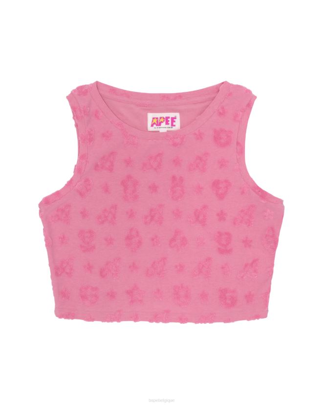 gilet à motif court A Bathing Ape femmes ZHX6N4932 rose