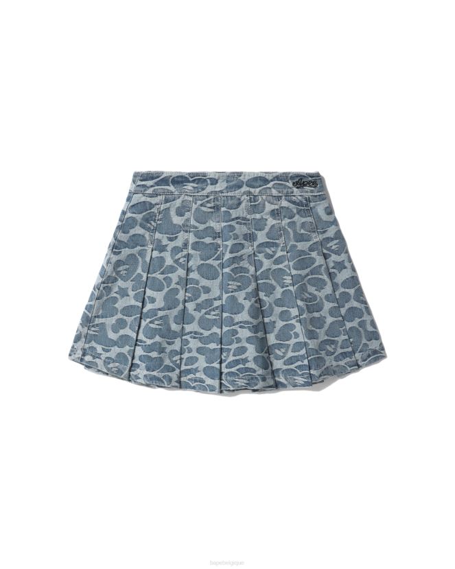 minijupe plissée à motif A Bathing Ape femmes ZHX6N4824 jean