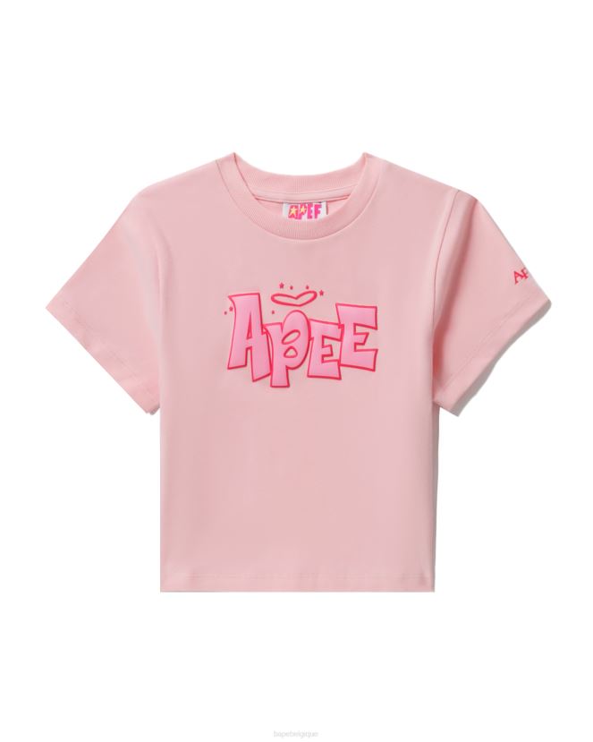 t-shirt à coupe slim graphique A Bathing Ape femmes ZHX6N4837 rose
